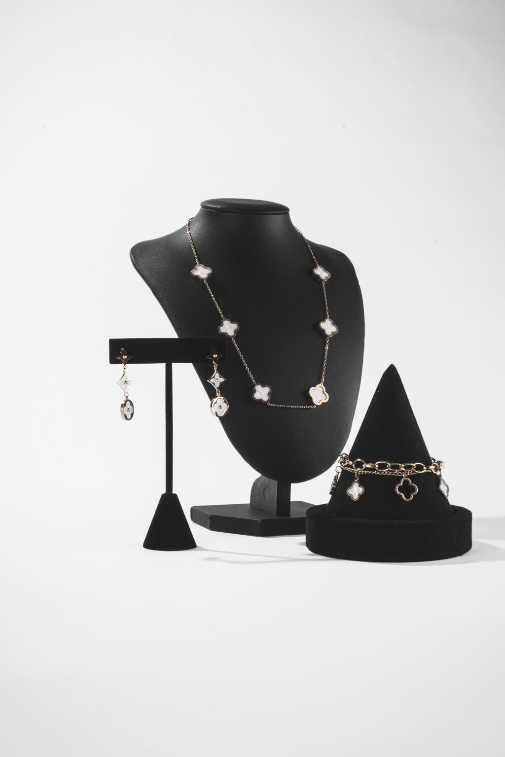 Collier Trèfles Blancs Doré