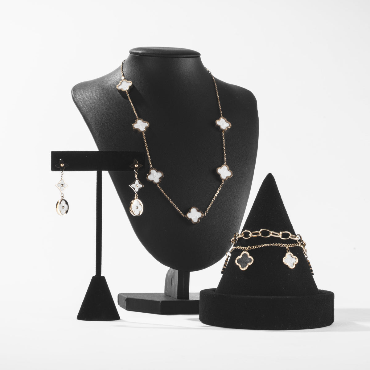 Collier Trèfles Blancs Doré