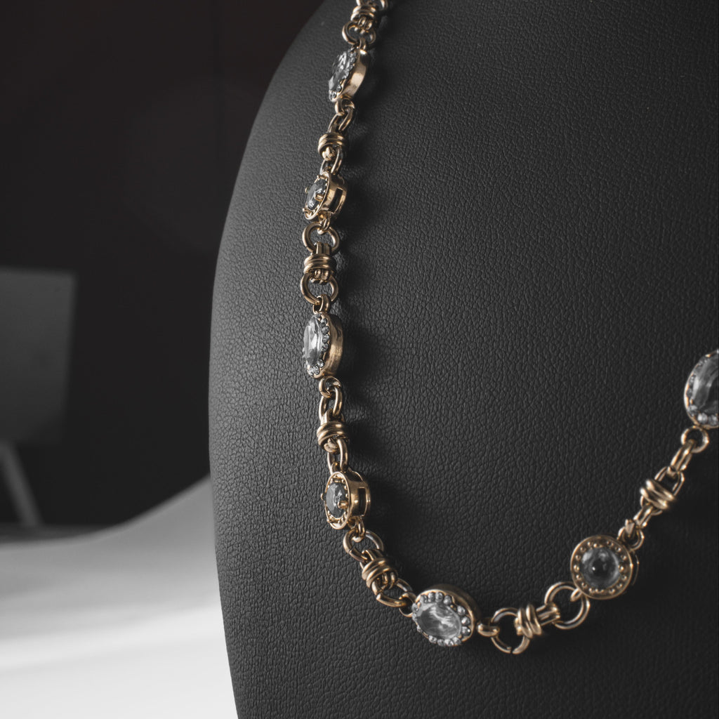 Collier Pierres Bleues Doré