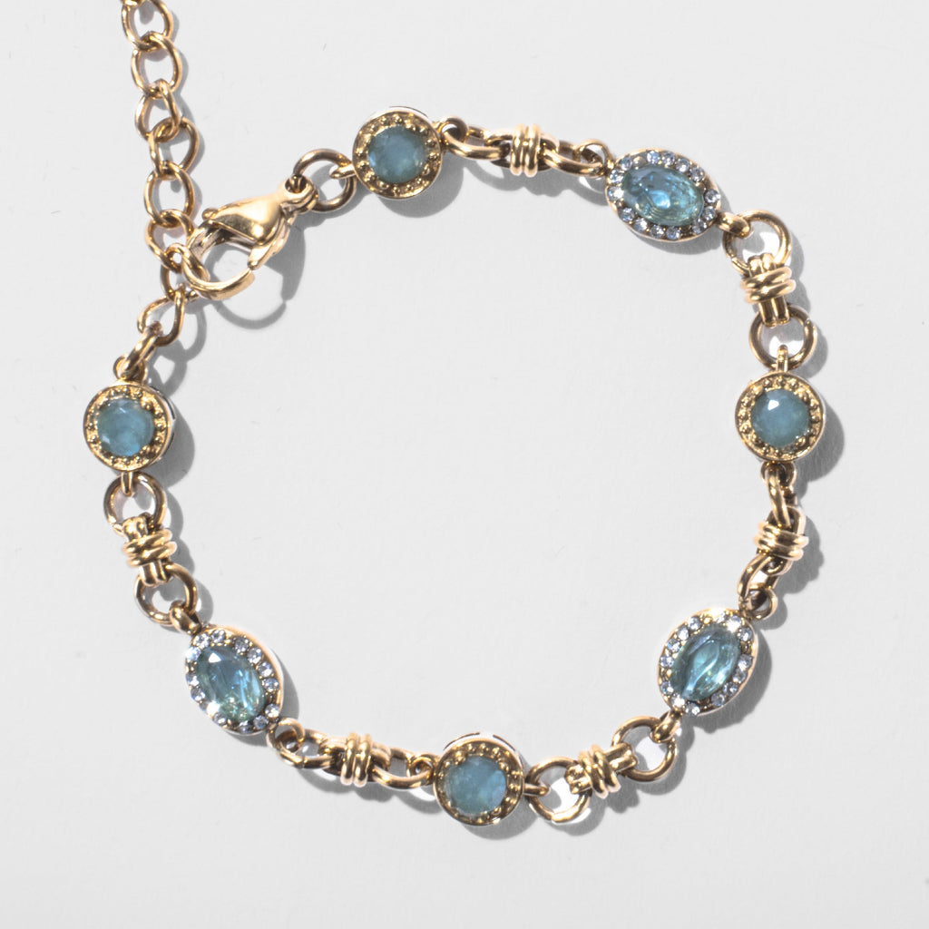 Bracelet Pierres Bleues Doré