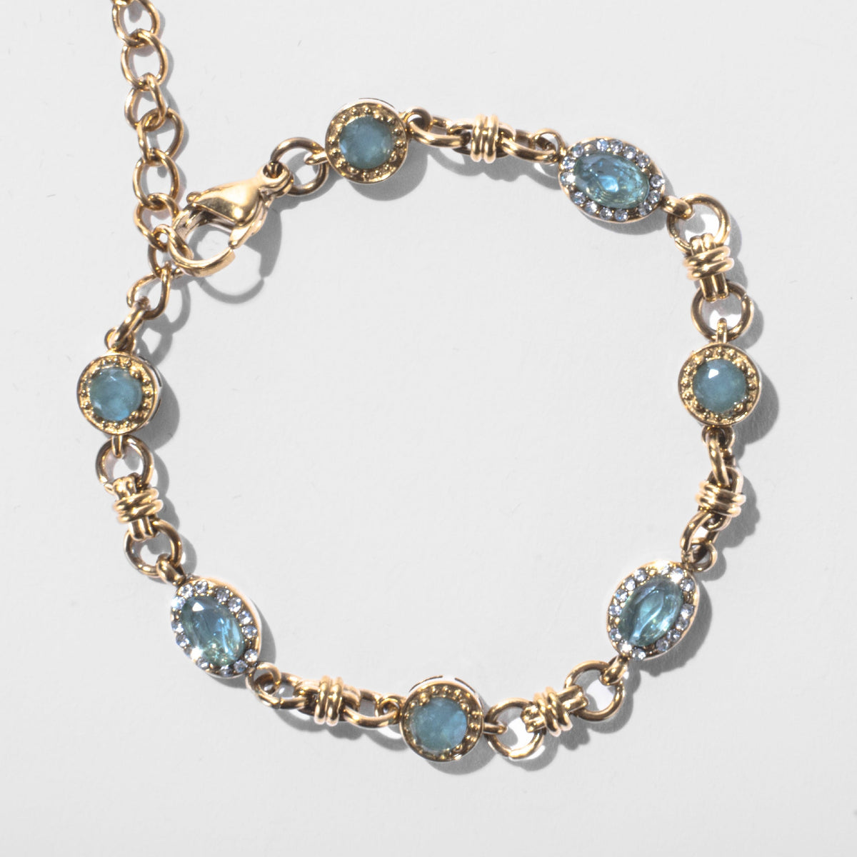 Bracelet Pierres Bleues Doré