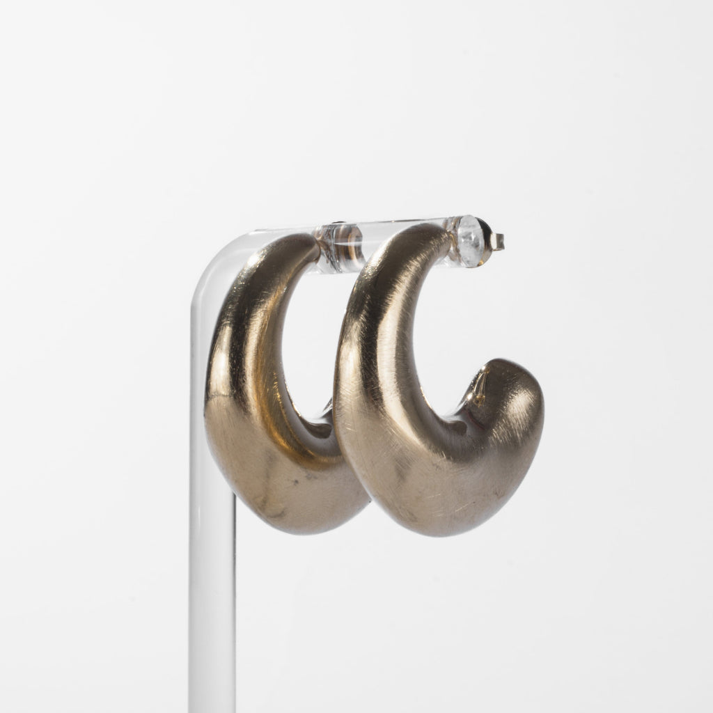 Boucles d’Oreilles Créoles Bombées Larges Dorées