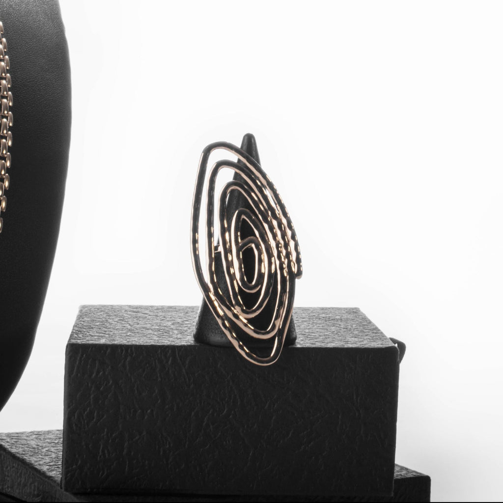 Bague Spirale Ovale Dorée