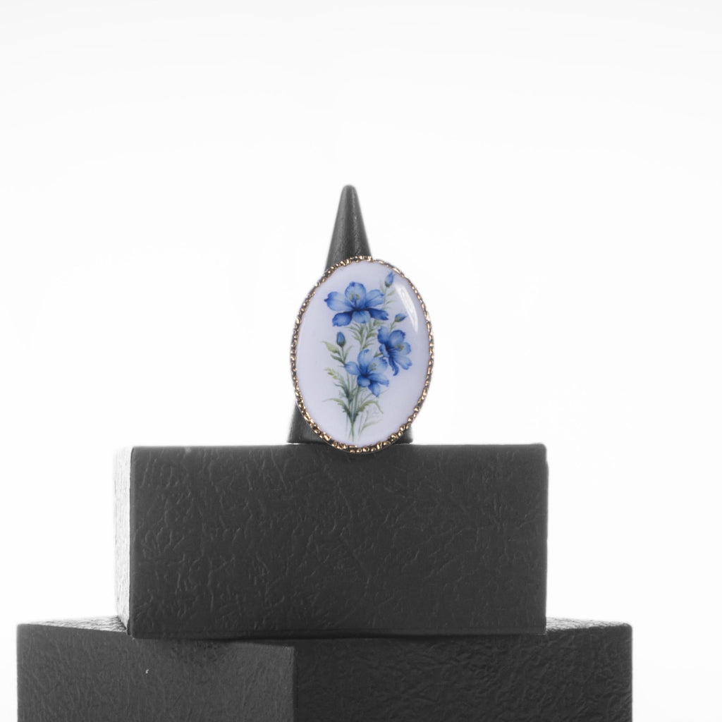 Bague Ovale Fleurie Dorée