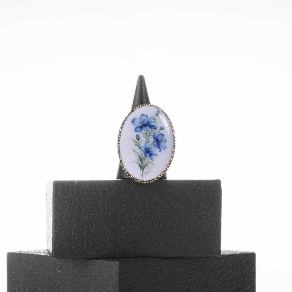 Bague Ovale Fleurie Dorée