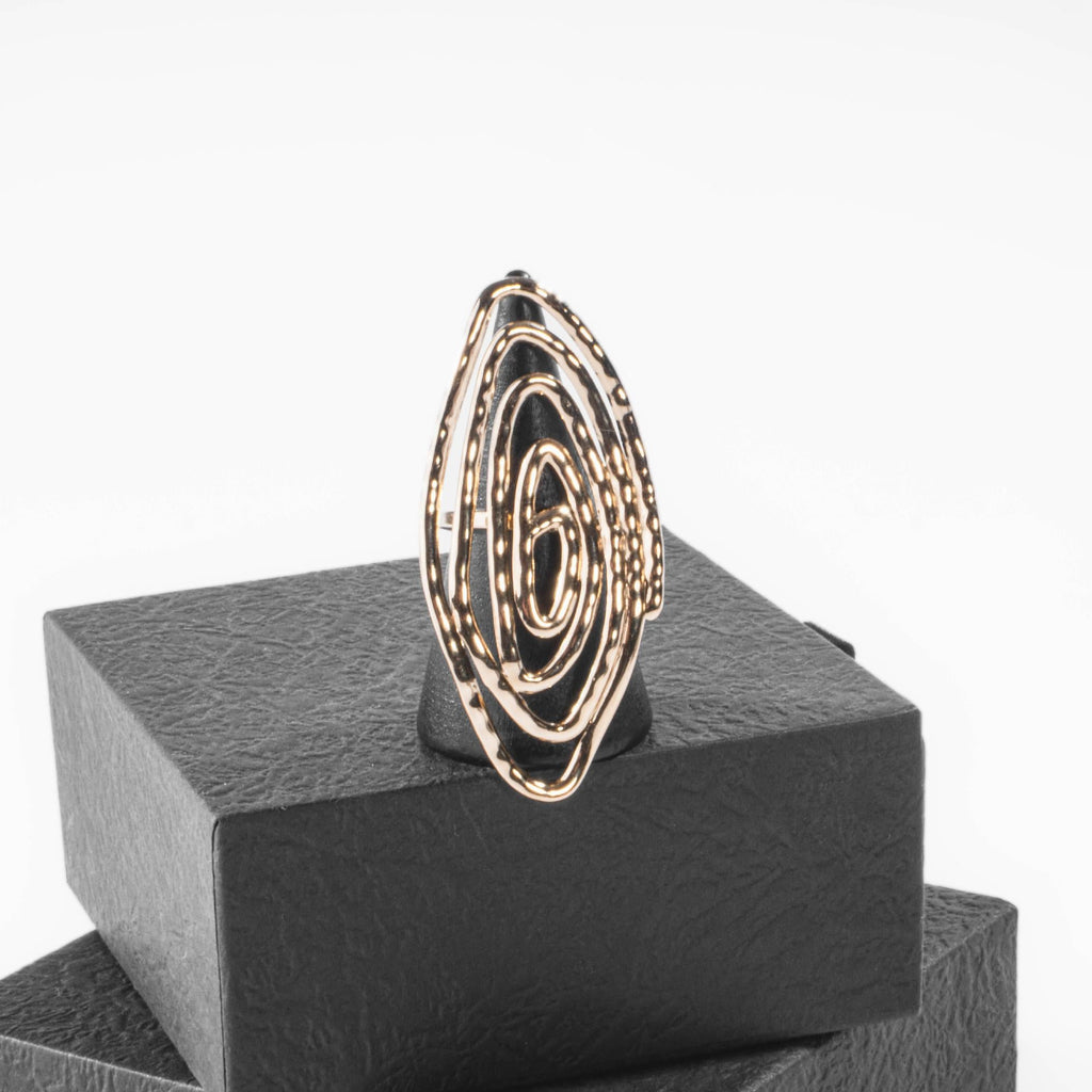 Bague Spirale Ovale Dorée