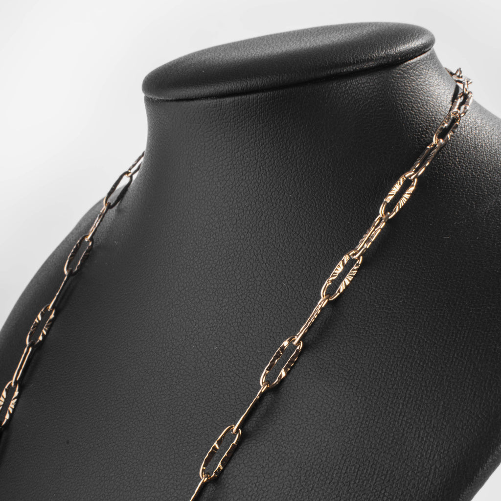 Collier Chaîne Maillons Rectangulaires Doré