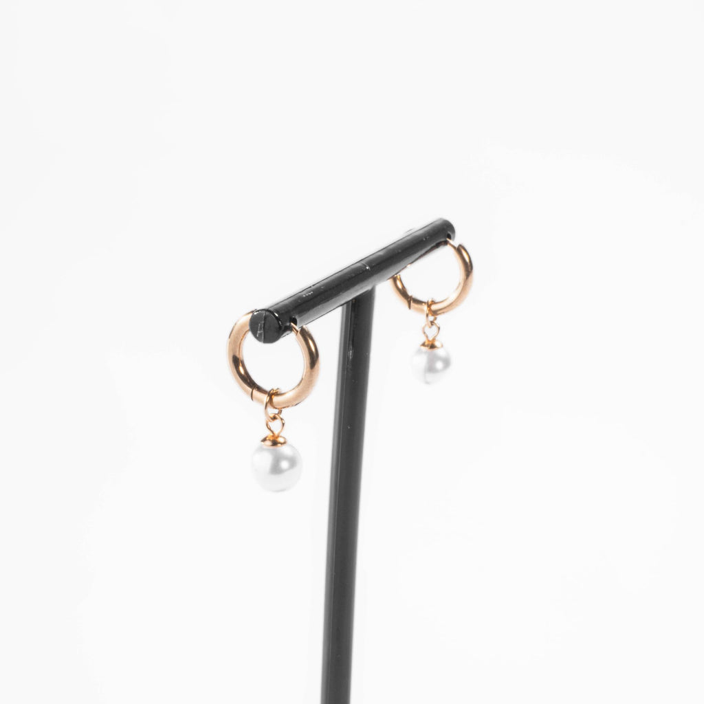 Boucles d’Oreilles Mini Créoles Perle Dorées