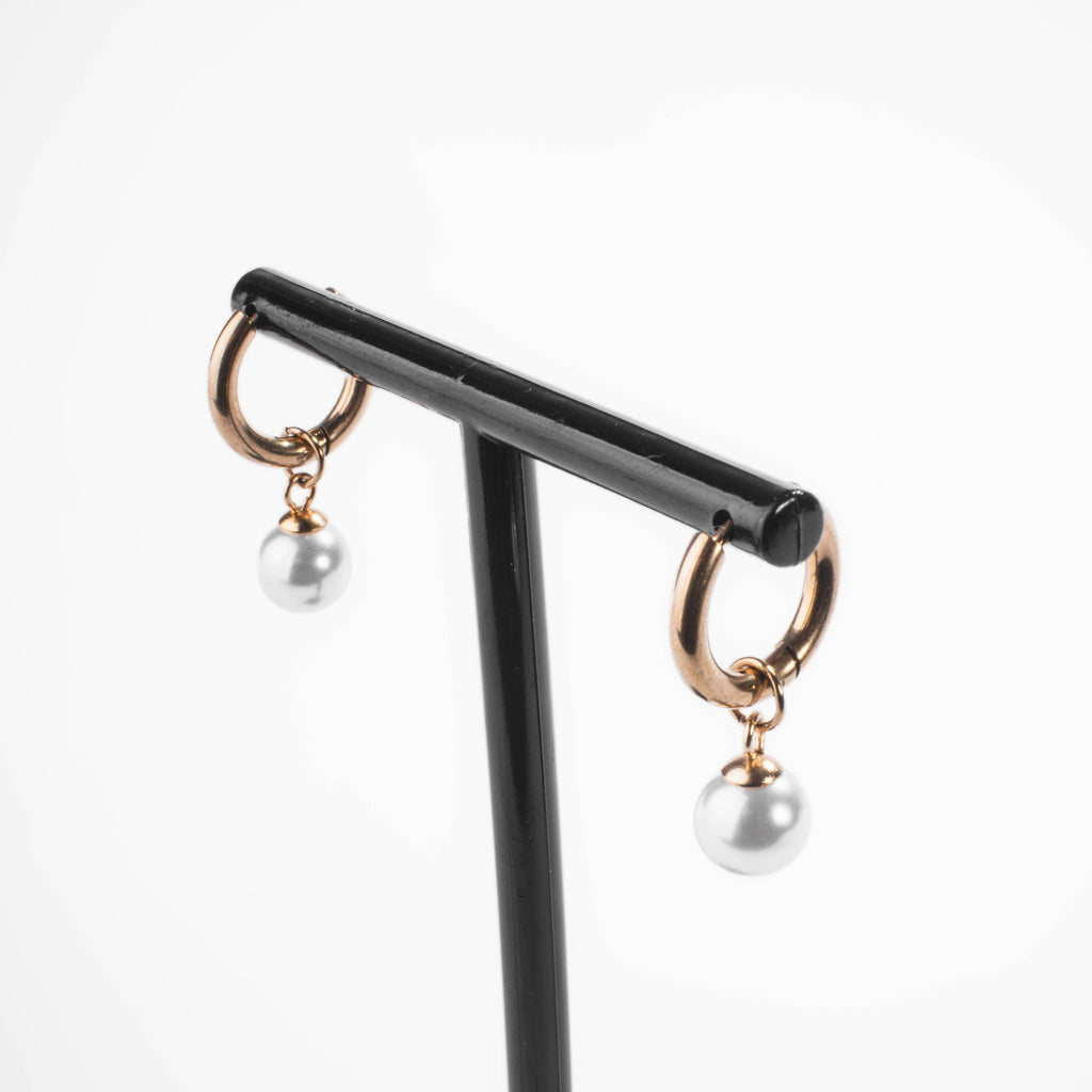 Boucles d’Oreilles Mini Créoles Perle Dorées