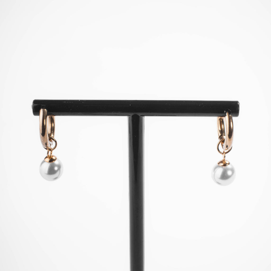 Boucles d’Oreilles Mini Créoles Perle Dorées