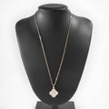 Collier Trèfle Réversible Rouge et Pavé Doré