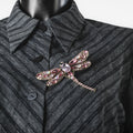 Broche libellule rose ornée de strass