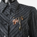 Broche épingle feuillage & perles