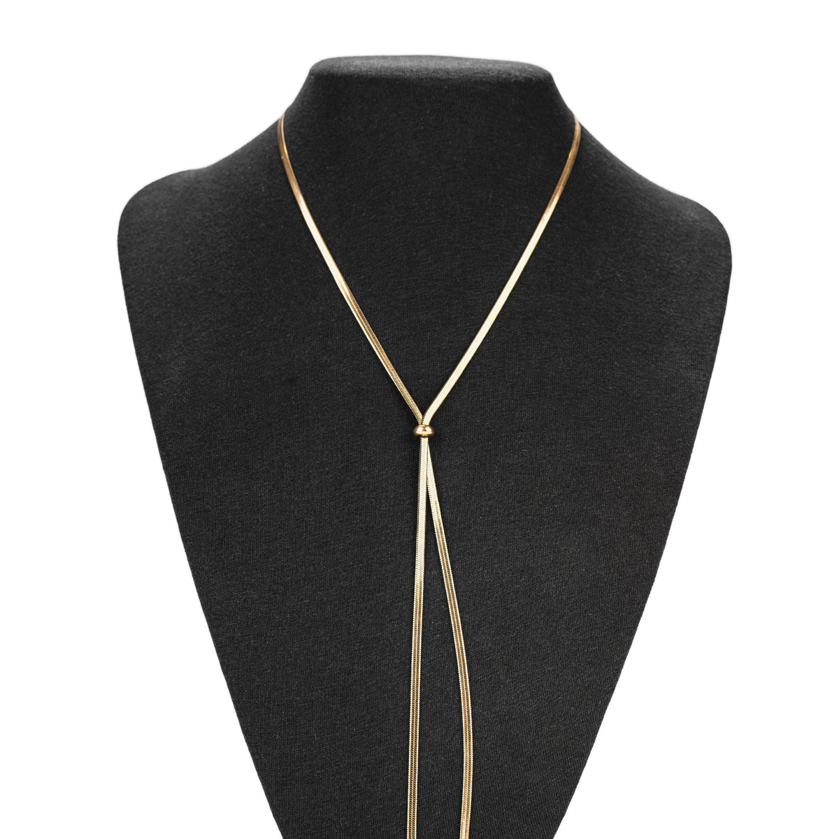 Collier sautoir doré multi-rangs à maille serpent ajustable