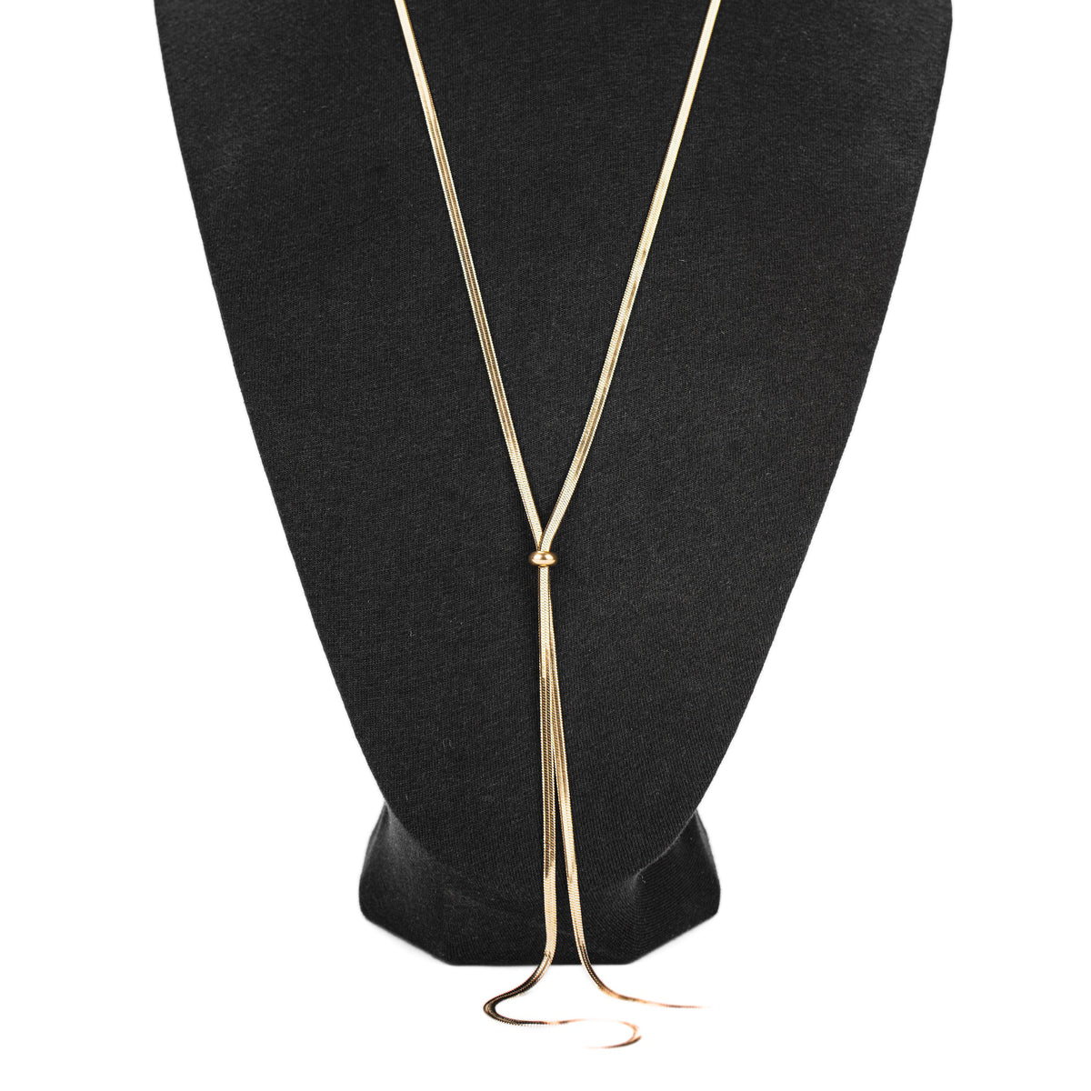 Collier sautoir doré multi-rangs à maille serpent ajustable