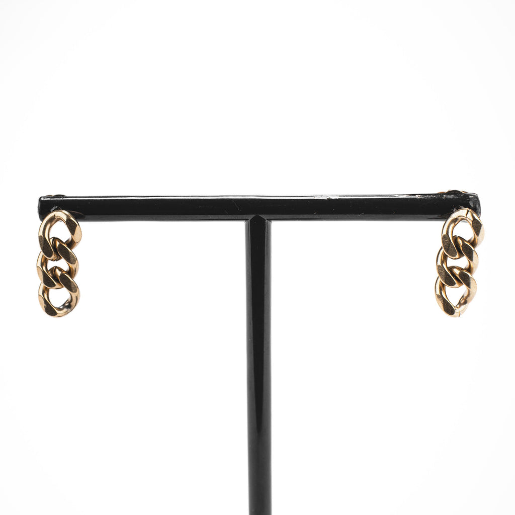 Boucles d’oreilles chaîne dorée