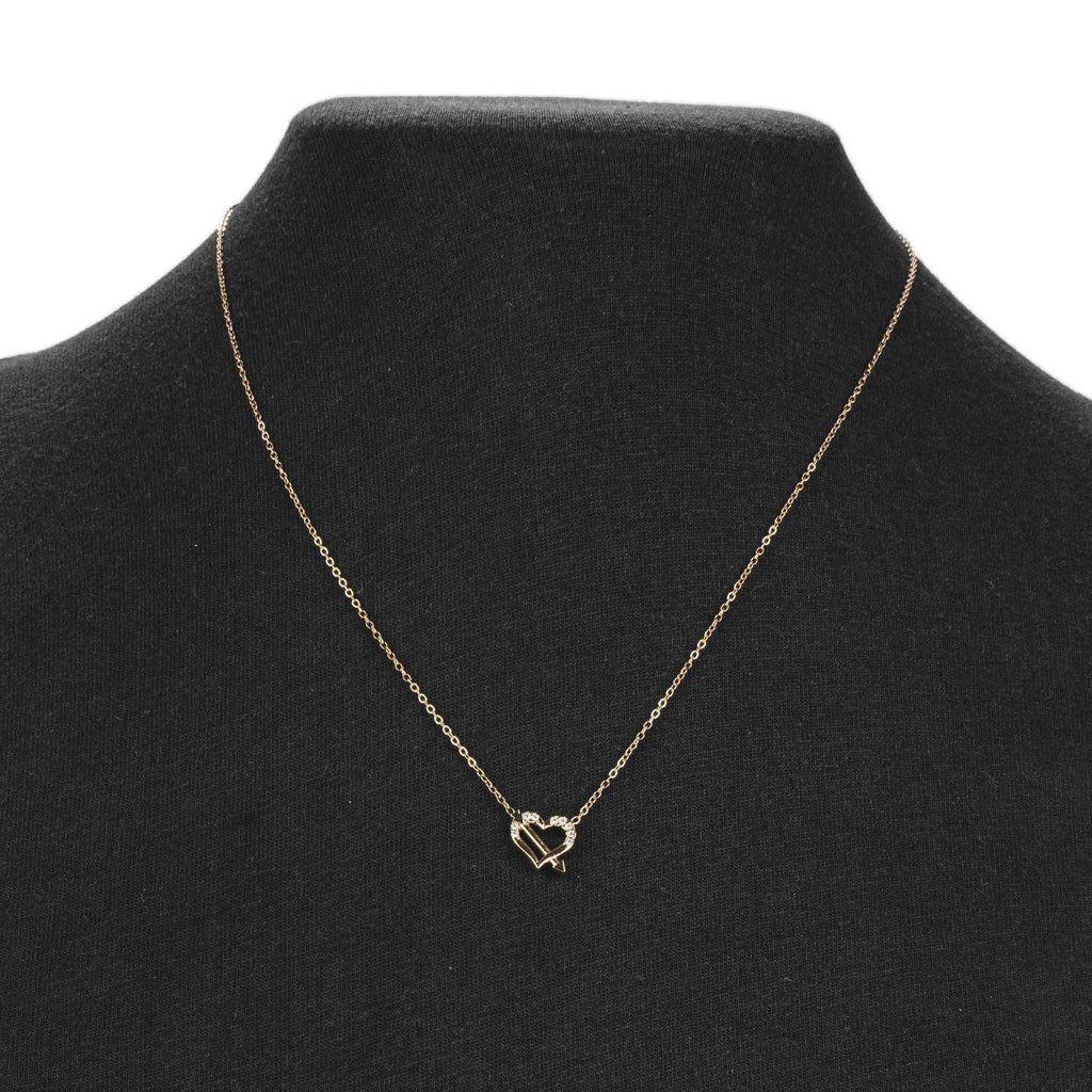 Collier doré cœur flèche