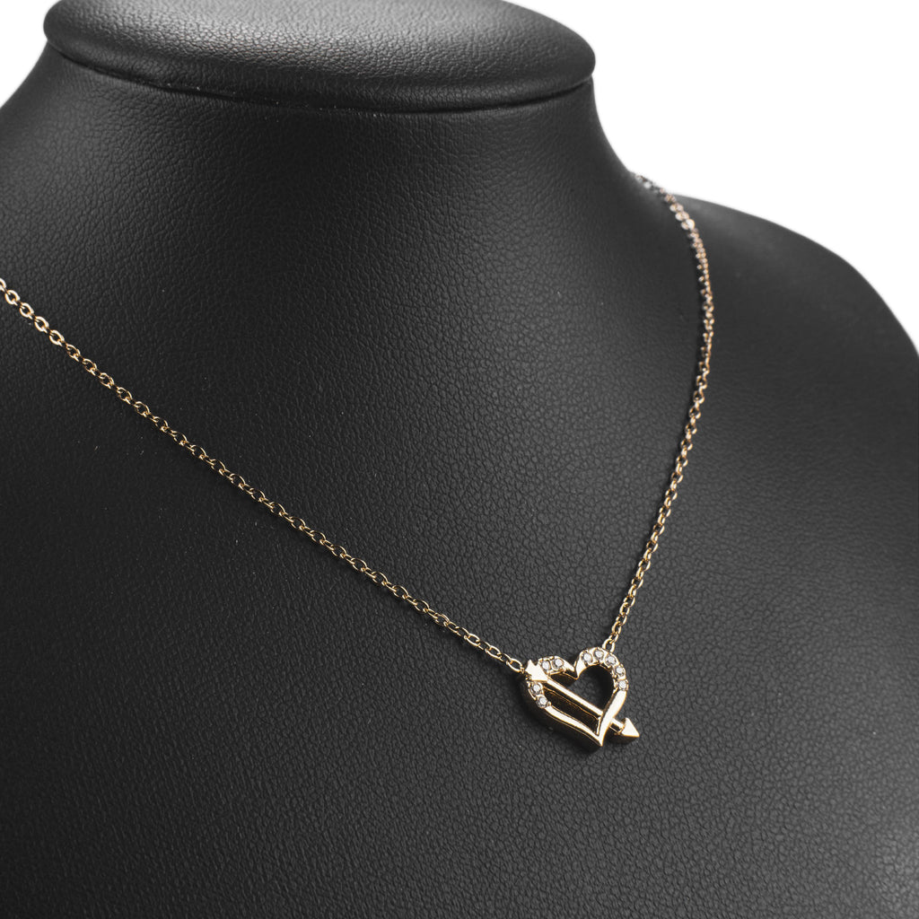 Collier doré cœur flèche